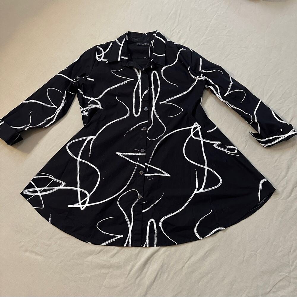 Boutique Cotton Made in India Black and White Women's Mini Dress With Pockets